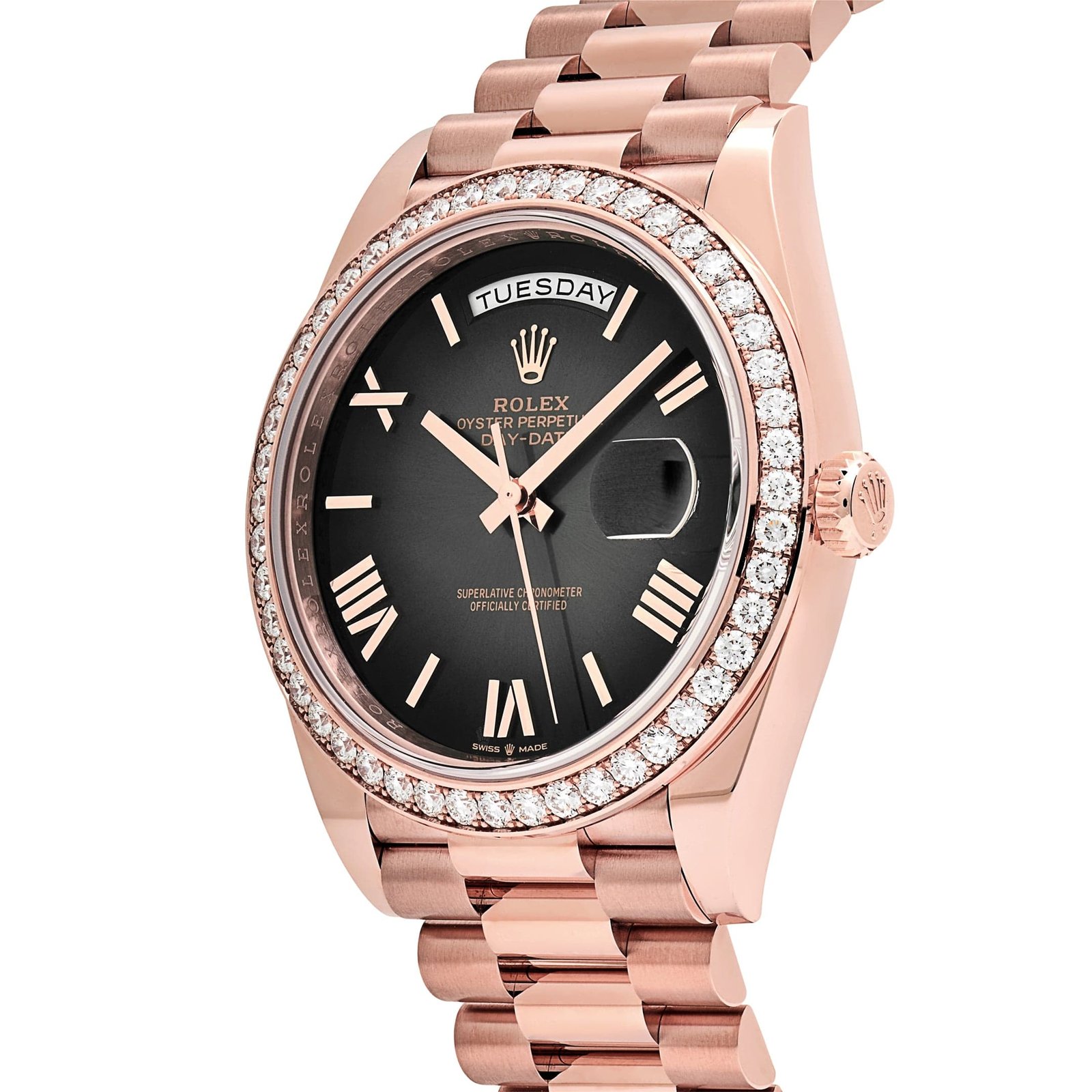 Rolex Day-Date 40 228345RBR Rose Gold Diamond Bezel Slate Ombre Dial (2025) - Image 3