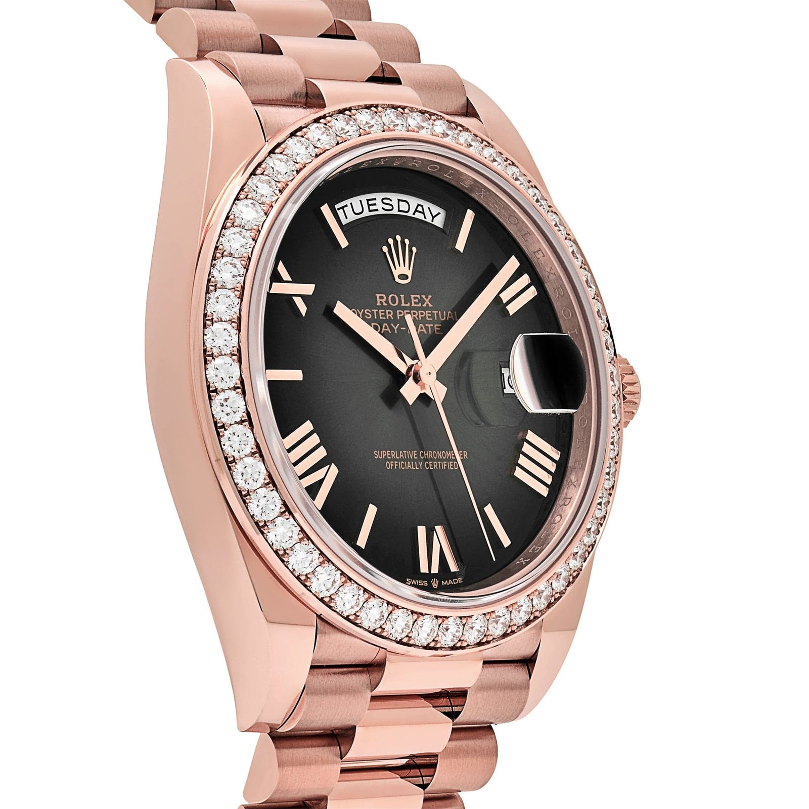 Rolex Day-Date 40 228345RBR Rose Gold Diamond Bezel Slate Ombre Dial (2025) - Image 4