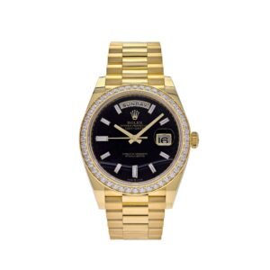 Rolex Day-Date 40 228348RBR Yellow Gold Onyx Diamond Dial Diamond Bezel President (2025)