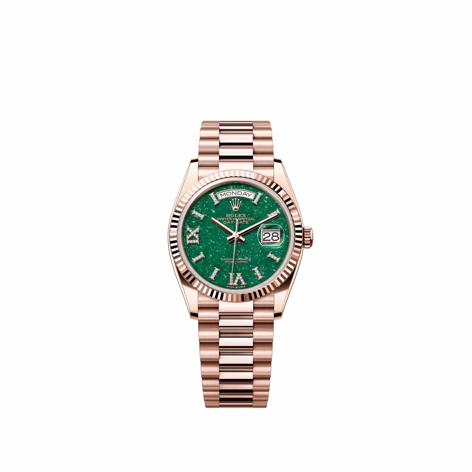 Rolex Day-Date 36 128235 Rose Gold Green Aventurine Diamond Dial President (2026)