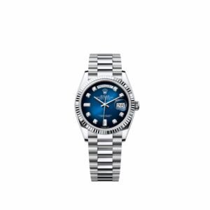 Rolex Day-Date 36 128236 Platinum Blue Ombré Diamond Dial President (2026)