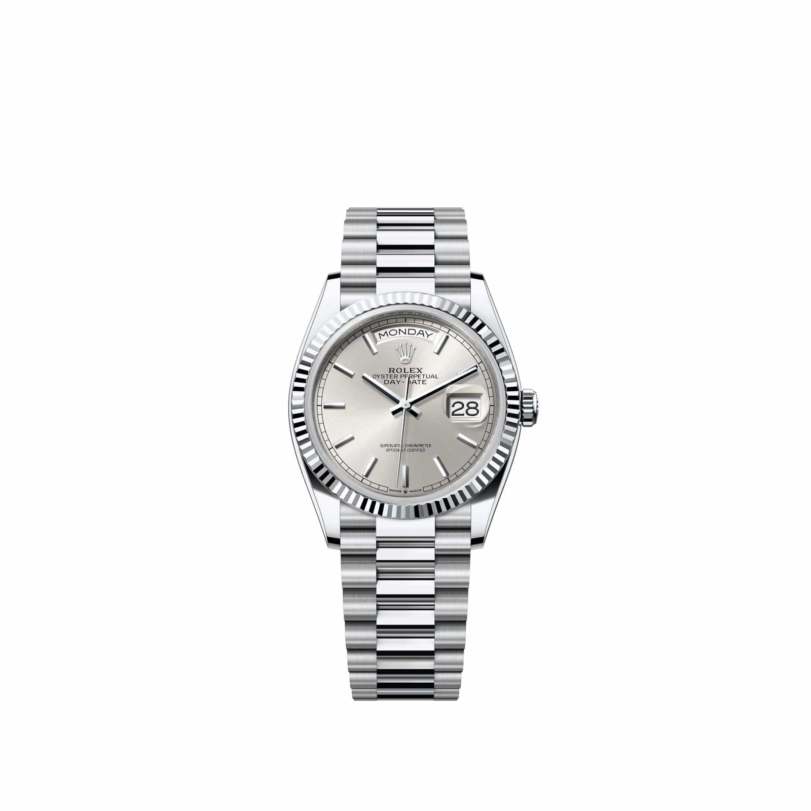 Rolex Day-Date 36 128236 Platinum Silver Dial President (2026)