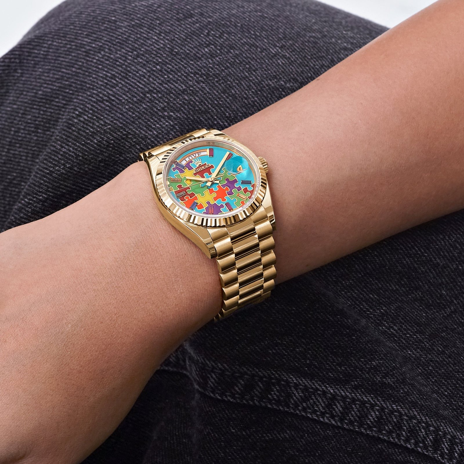 Rolex Day-Date 36 128238 'Emoji Puzzle' Yellow Gold - Image 4