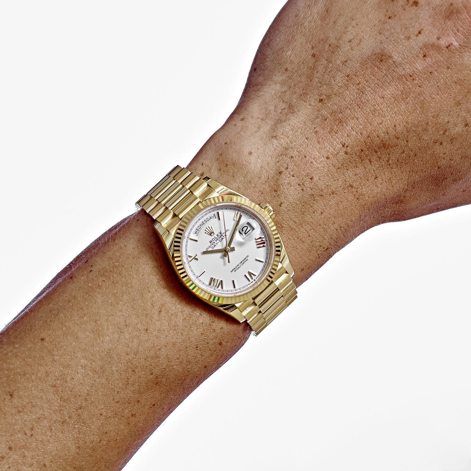 Rolex Day-Date 36 128238 Yellow Gold White Roman Numerals Dial - Image 2