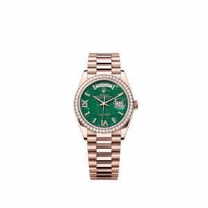 Rolex Day-Date 36 128345RBR Rose Gold Green Aventurine Diamond Dial President Diamond Bezel (2026)