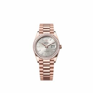 Rolex Day-Date 36 128345RBR Rose Gold Silver Diamond Dial President Diamond Bezel (2026)