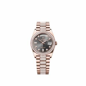 Rolex Day-Date 36 128345RBR Rose Gold Slate Diamond Dial Diamond-Set President Diamond Bezel (2026)