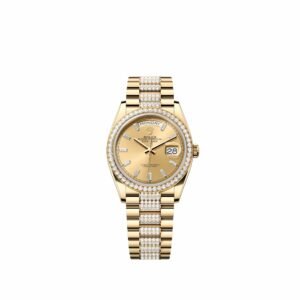 Rolex Day-Date 36 128348RBR Yellow Gold Champagne Diamond Dial Diamond-Set President Diamond Bezel (2026)