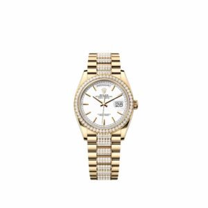 Rolex Day-Date 36 128348RBR Yellow Gold White Dial Diamond-Set President Diamond Bezel (2026)