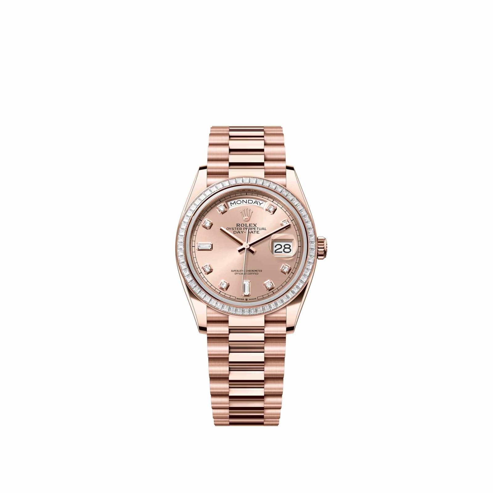 Rolex Day-Date 36 128395TBR Rose Gold Rose Diamond Dial President Diamond Bezel (2026)