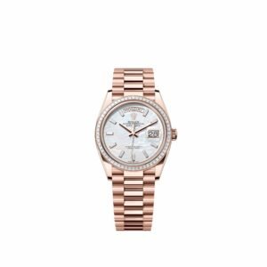 Rolex Day-Date 36 128395TBR Rose Gold White Mother of Pearl Diamond Dial President Diamond Bezel (2026)