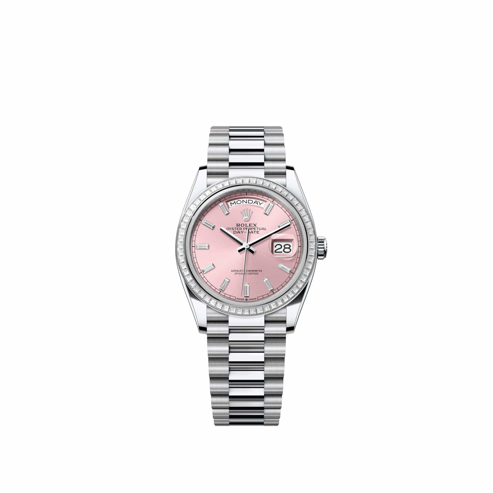 Rolex Day-Date 36 128396TBR Platinum Pink Diamond Dial President Diamond Bezel (2026)