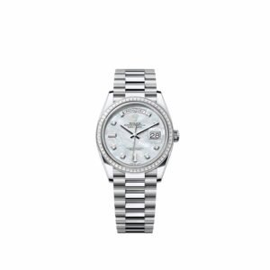 Rolex Day-Date 36 128396TBR Platinum White Mother of Pearl Diamond Dial President Diamond Bezel (2026)