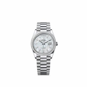 Rolex Day-Date 36 128396TBR Platinum White Mother of Pearl Diamond Dial President Diamond Bezel (2026)