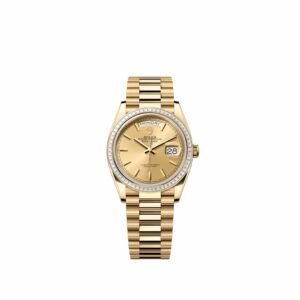 Rolex Day-Date 36 128398TBR Yellow Gold Champagne Dial President Diamond Bezel (2026)
