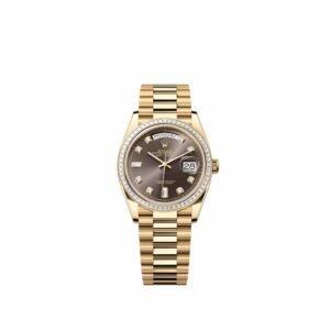 Rolex Day-Date 36 128398TBR Yellow Gold Dark Grey Diamond Dial President Diamond Bezel (2026)
