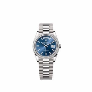 Rolex Day-Date 36 128399TBR White Gold Blue Diamond Dial President Diamond Bezel (2026)