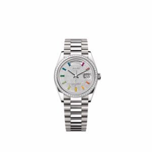 Rolex Day-Date 36 128399TBR White Gold Diamond-Paved Sapphire Dial President Diamond Bezel (2026)