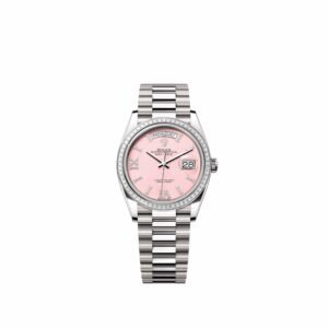 Rolex Day-Date 36 128399TBR White Gold Pink Opal Diamond Dial President Diamond Bezel (2026)