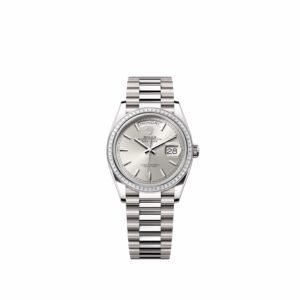 Rolex Day-Date 36 128399TBR White Gold Silver Dial President Diamond Bezel (2026)