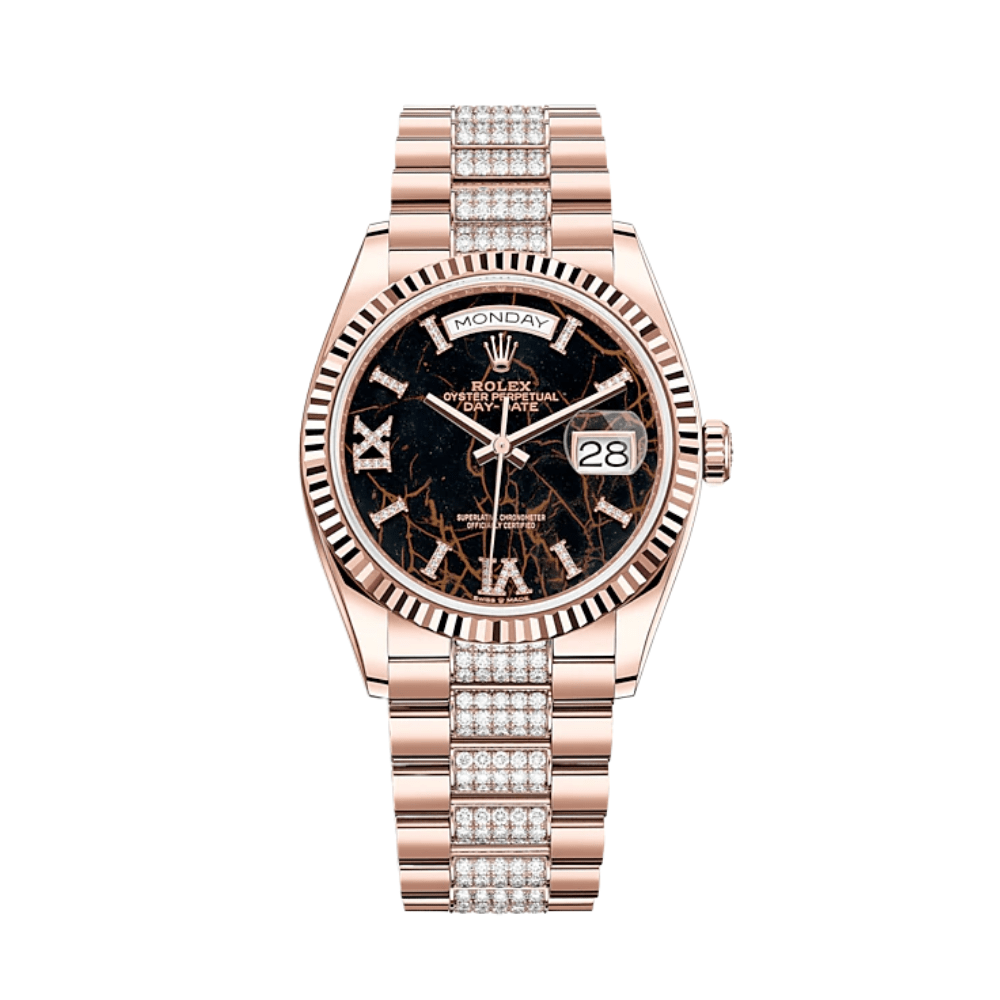Rolex Day-Date 36 128235 Rose Gold Eisenkiesel Diamond Dial