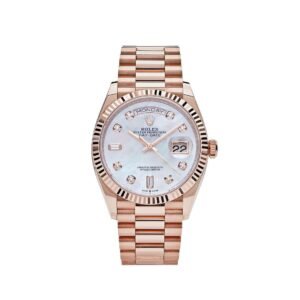 Rolex Day-Date 36 128235 Rose Gold Mother of Pearl Diamond Dial
