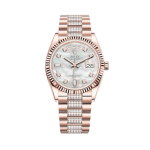Rolex Day-Date 36 128235 Rose Gold Mother of Pearl Diamond Set