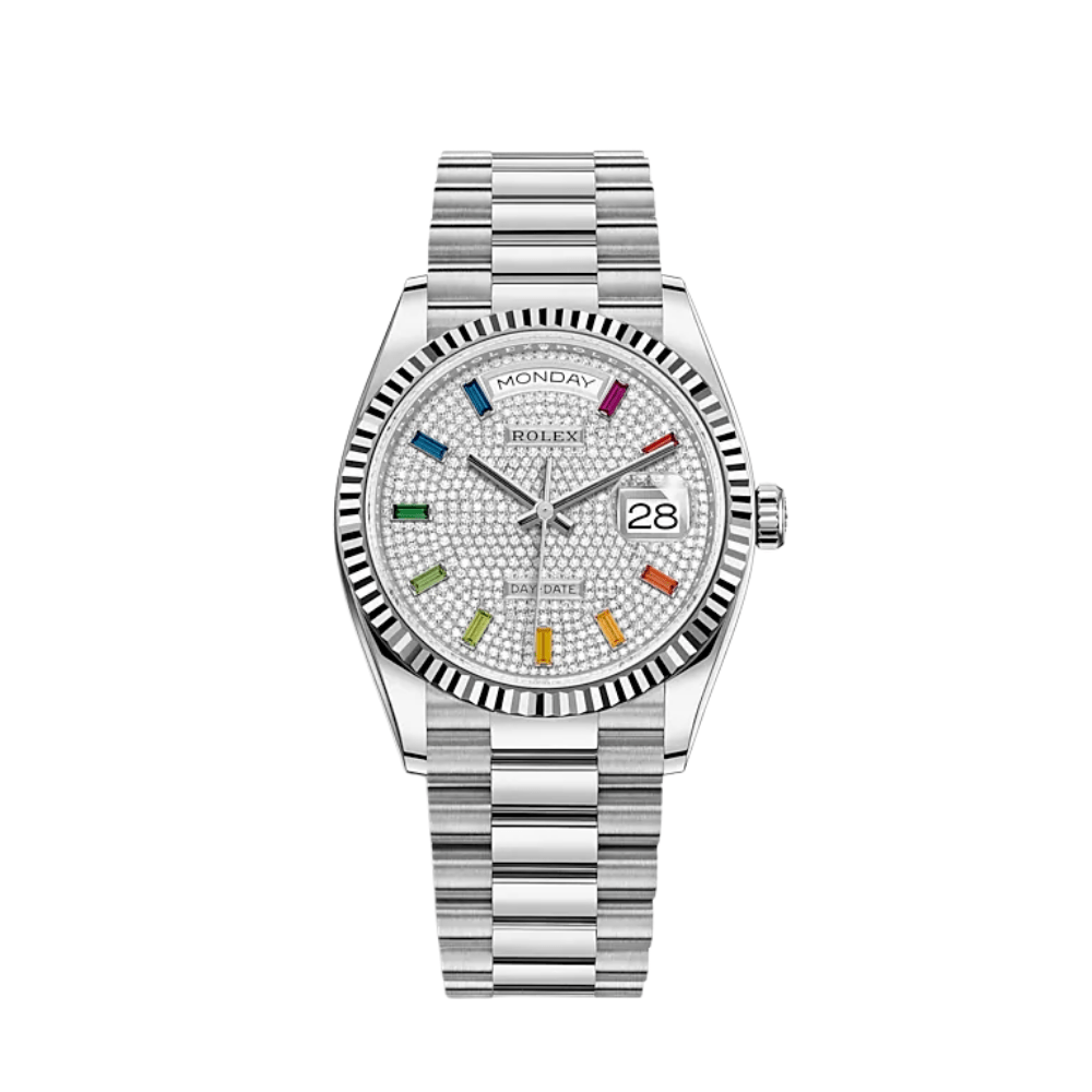 Rolex Day-Date 36 128239 White Gold Diamond-Paved Dial