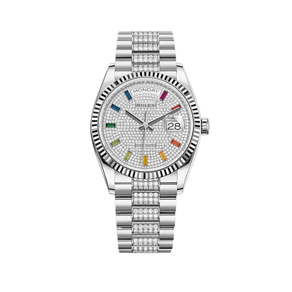Rolex Day-Date 36 128239 White Gold Diamond-Paved Dial