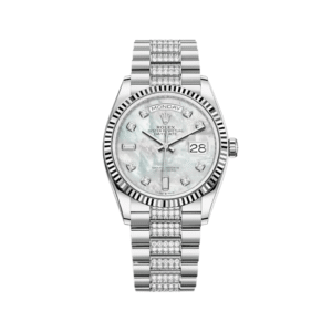 Rolex Day-Date 36 128239 White Gold MOP Diamond Dial