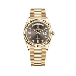 Rolex Day-Date 36 128238 Yellow Gold Dark Grey Diamond Dial