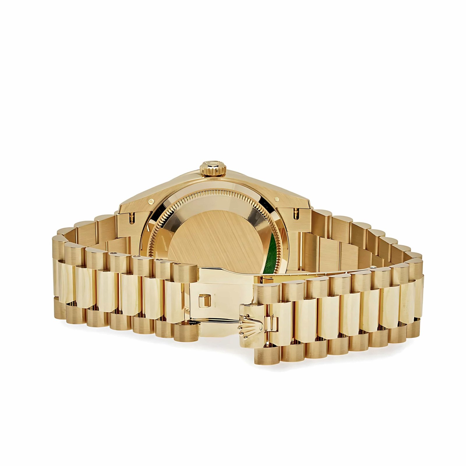 Rolex Day-Date 36 128348RBR Yellow Gold Green Malachite Dial Diamond Bezel - Image 4