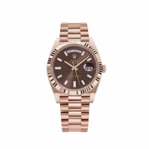 Rolex Day-Date 40 228235 Rose Gold Chocolate Diamond Baguette Dial (2025)