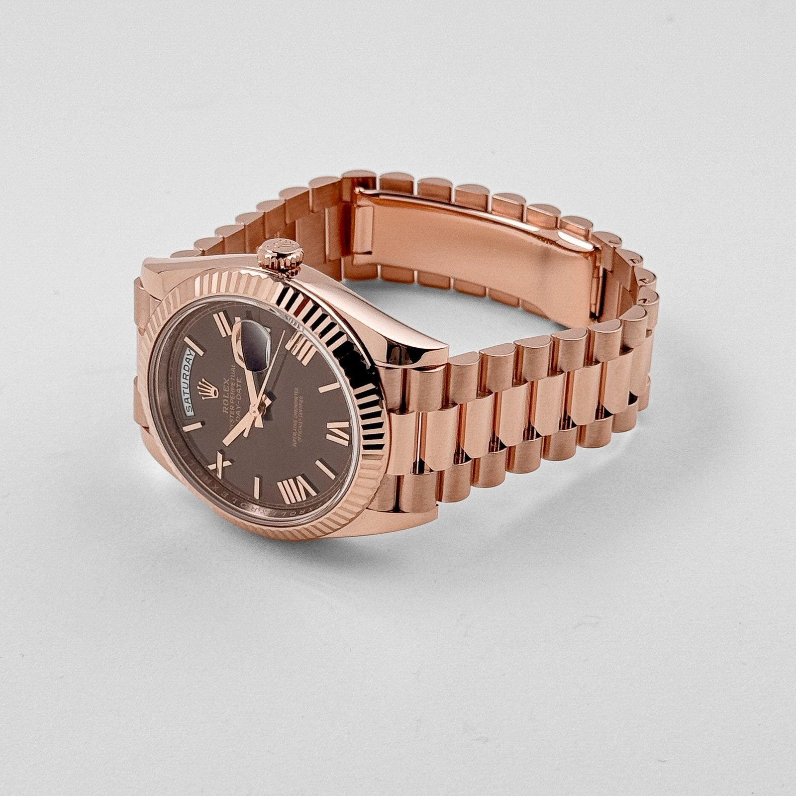 Rolex Day-Date 40 228235 Rose Gold Chocolate Roman Numerals Dial - Image 6
