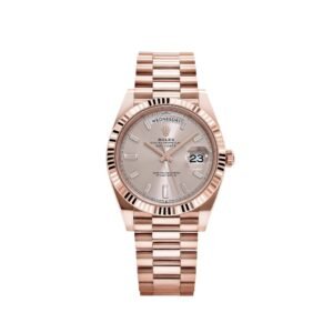 Rolex Day-Date 40 228235 Rose Gold Sundust Diamond Baguette Dial