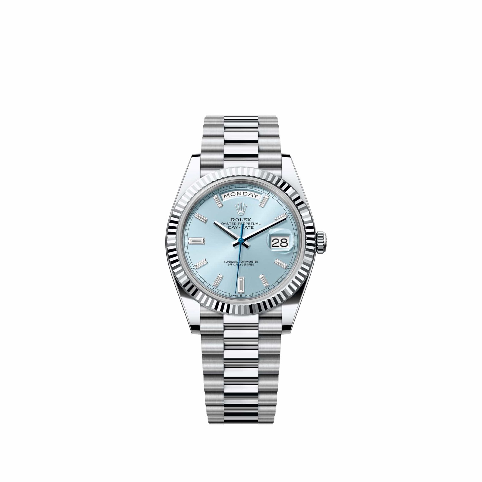 Rolex Day-Date 40 228236 Platinum Ice Blue Diamond Dial President (2026)