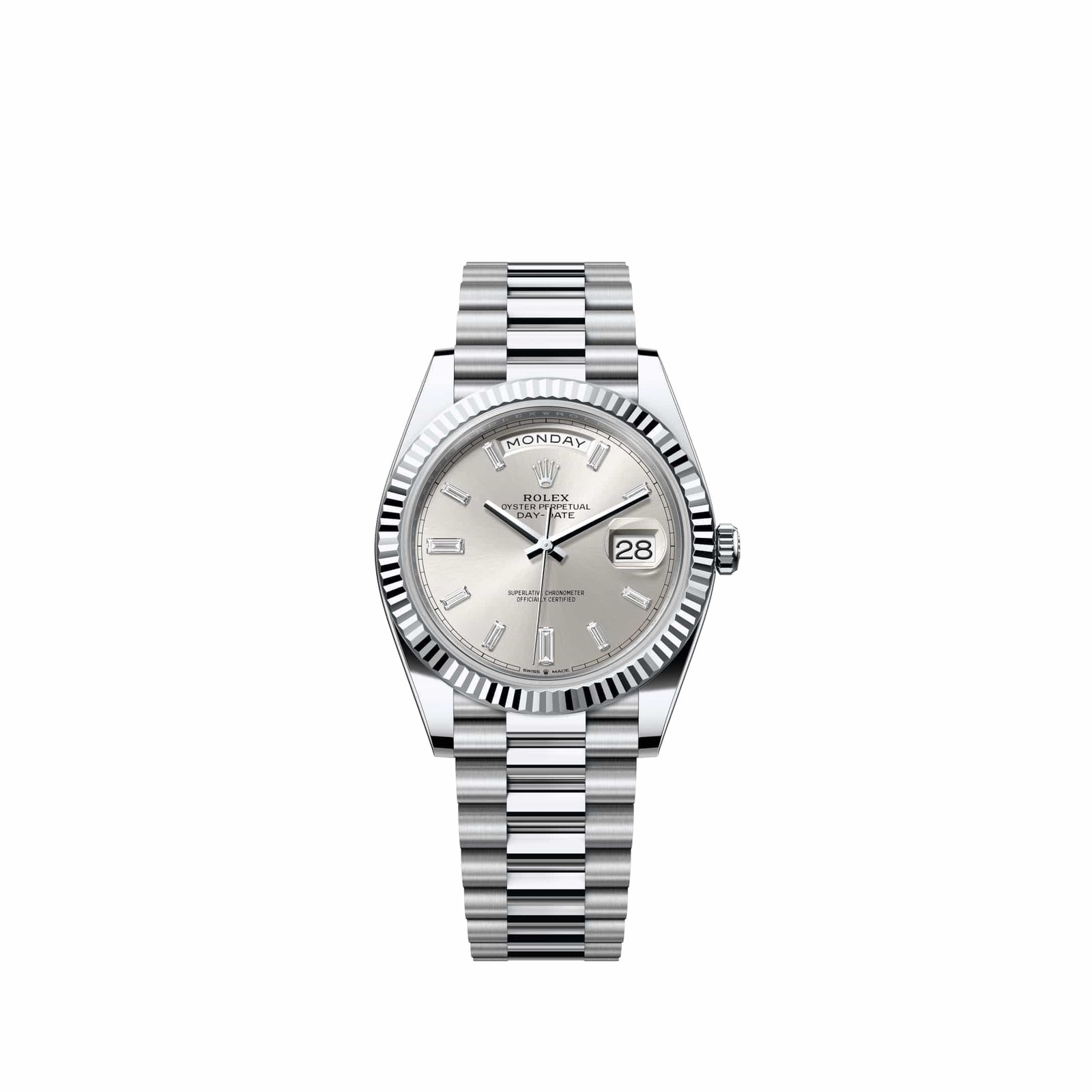 Rolex Day-Date 40 228236 Platinum Silver Diamond Dial President (2026)