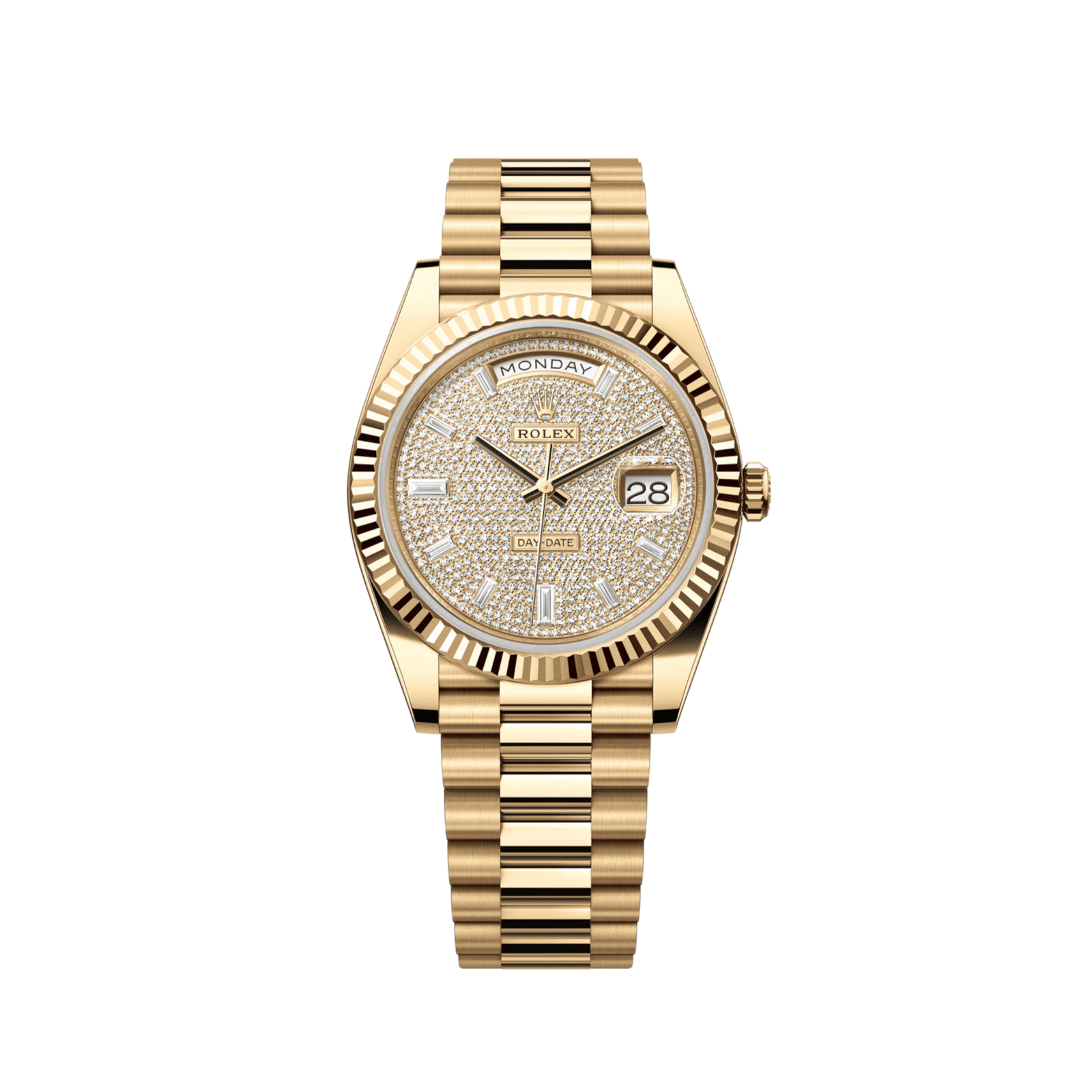 Rolex Day-Date 40 228238 Yellow Gold Diamond Pavé Dial (2025)