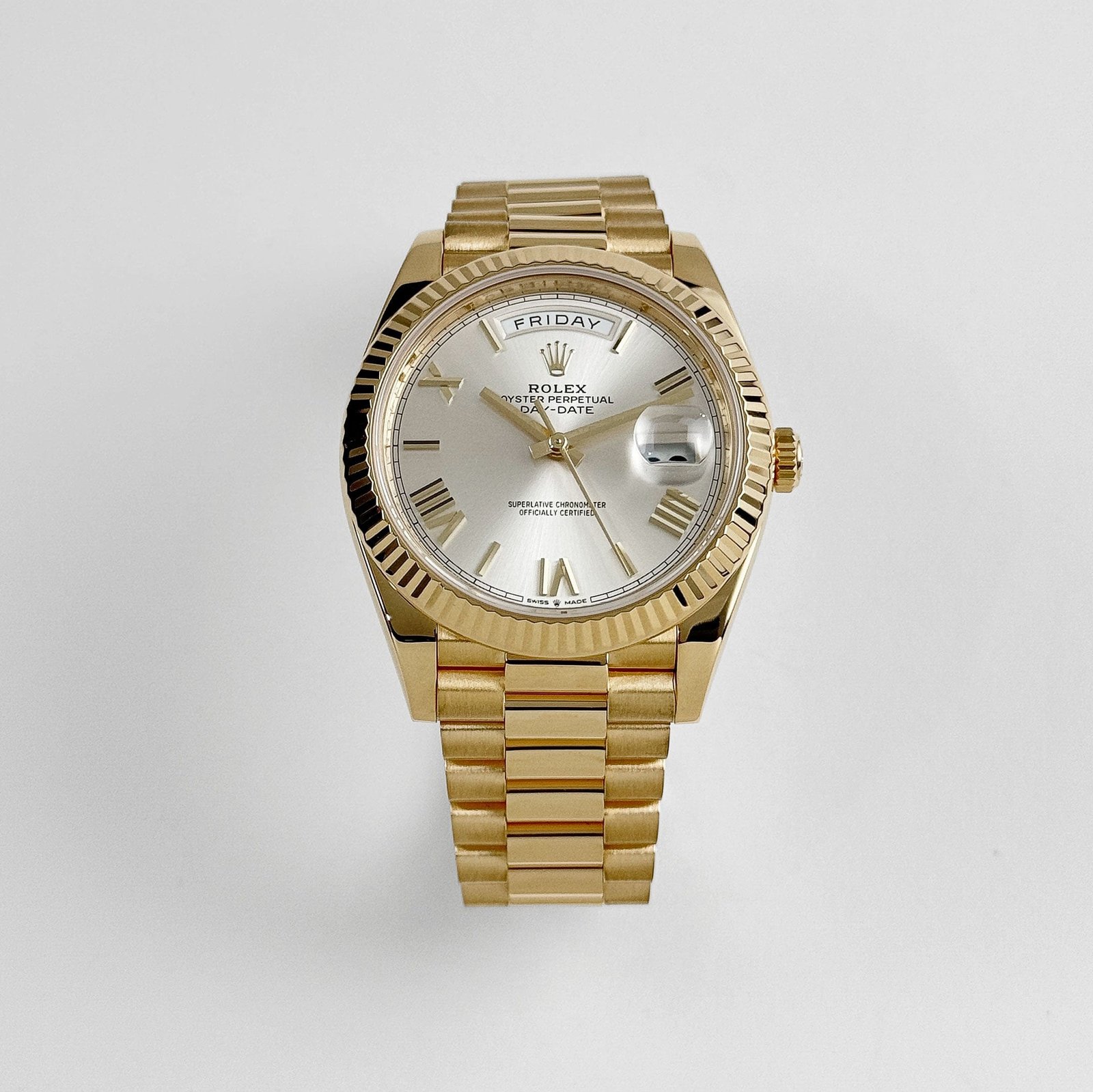 Rolex Day-Date 40 228238 Yellow Gold Silver Roman Numerals Dial (2026) - Image 3
