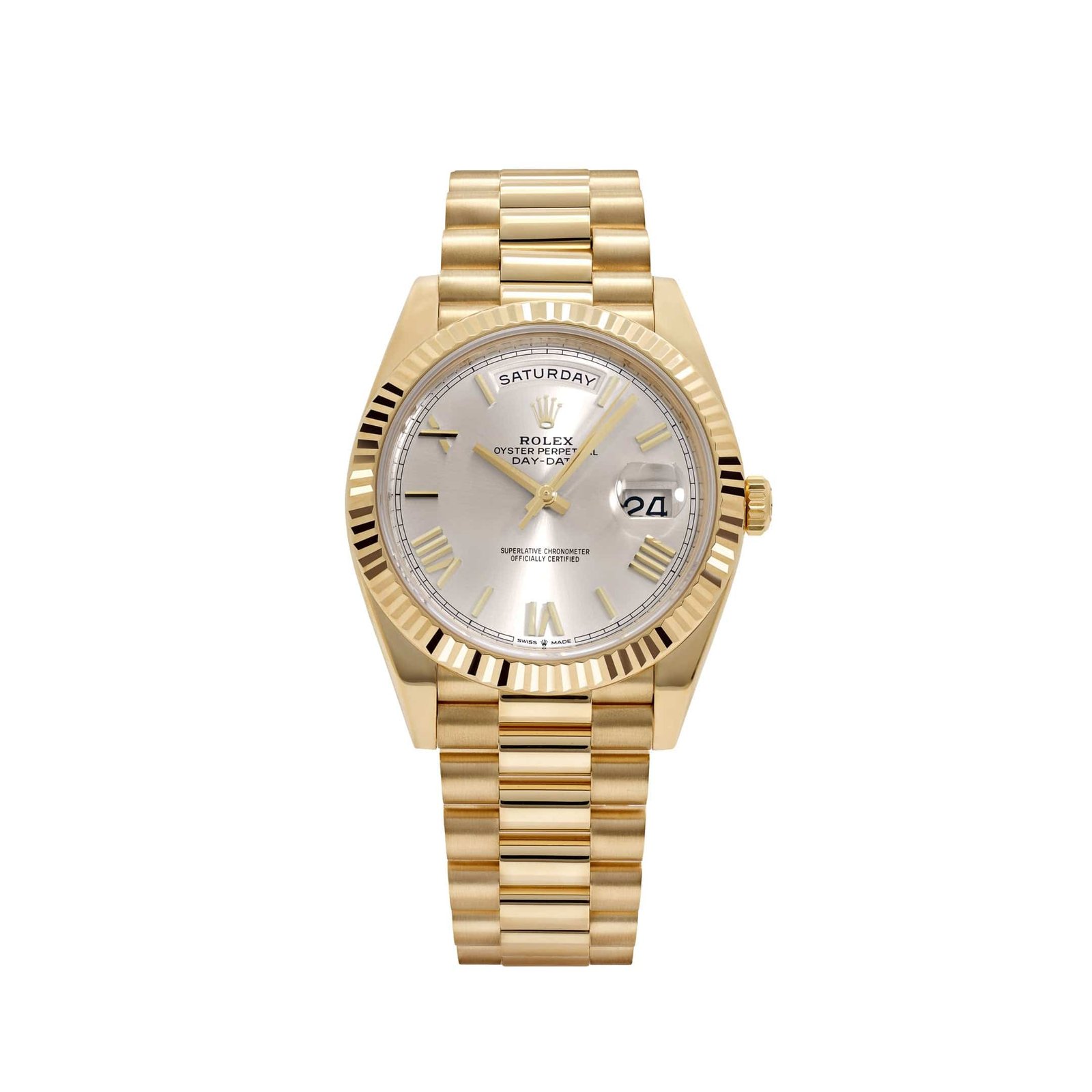 Rolex Day-Date 40 228238 Yellow Gold Silver Roman Numerals Dial (2026)