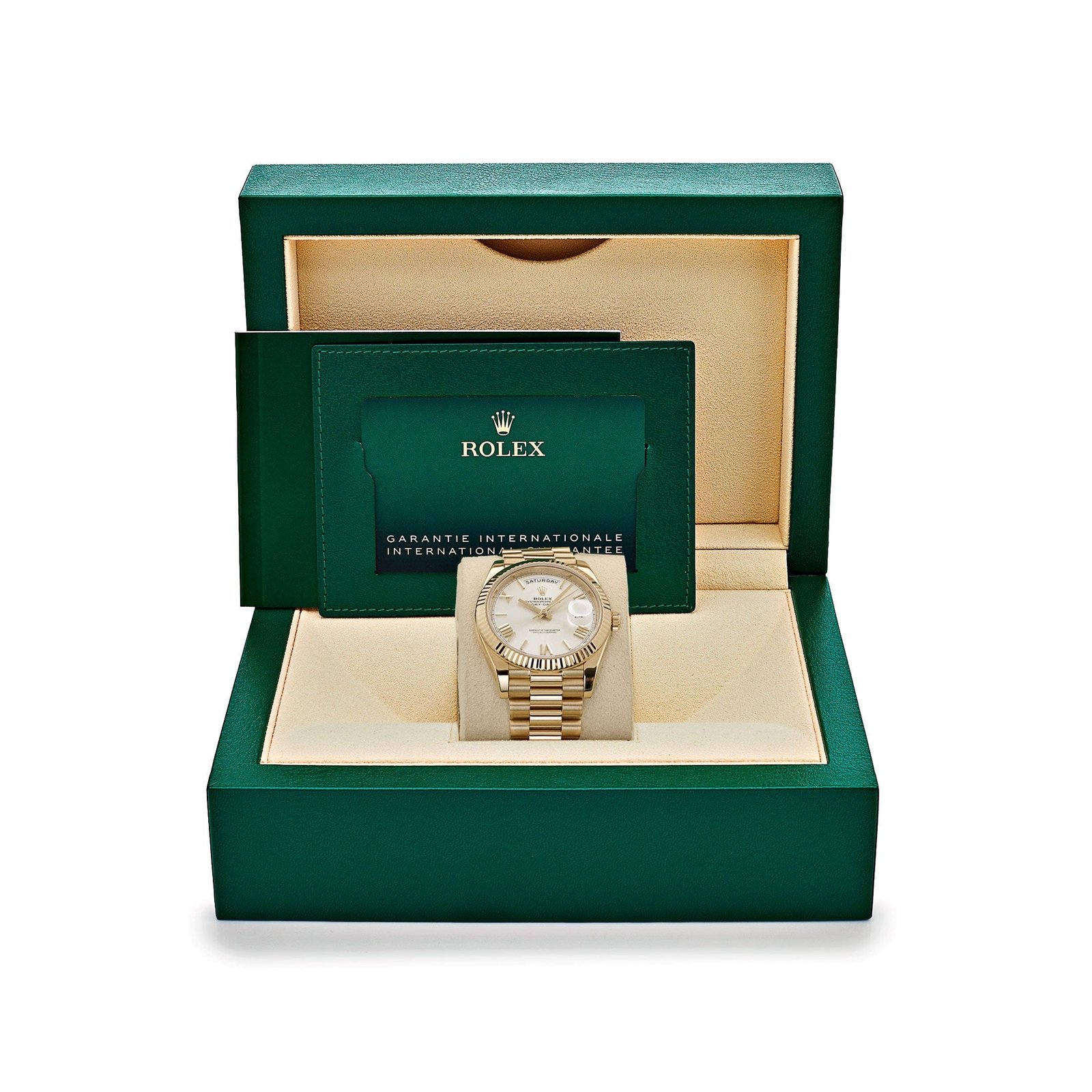 Rolex Day-Date 40 228238 Yellow Gold Silver Roman Numerals Dial (2026) - Image 12