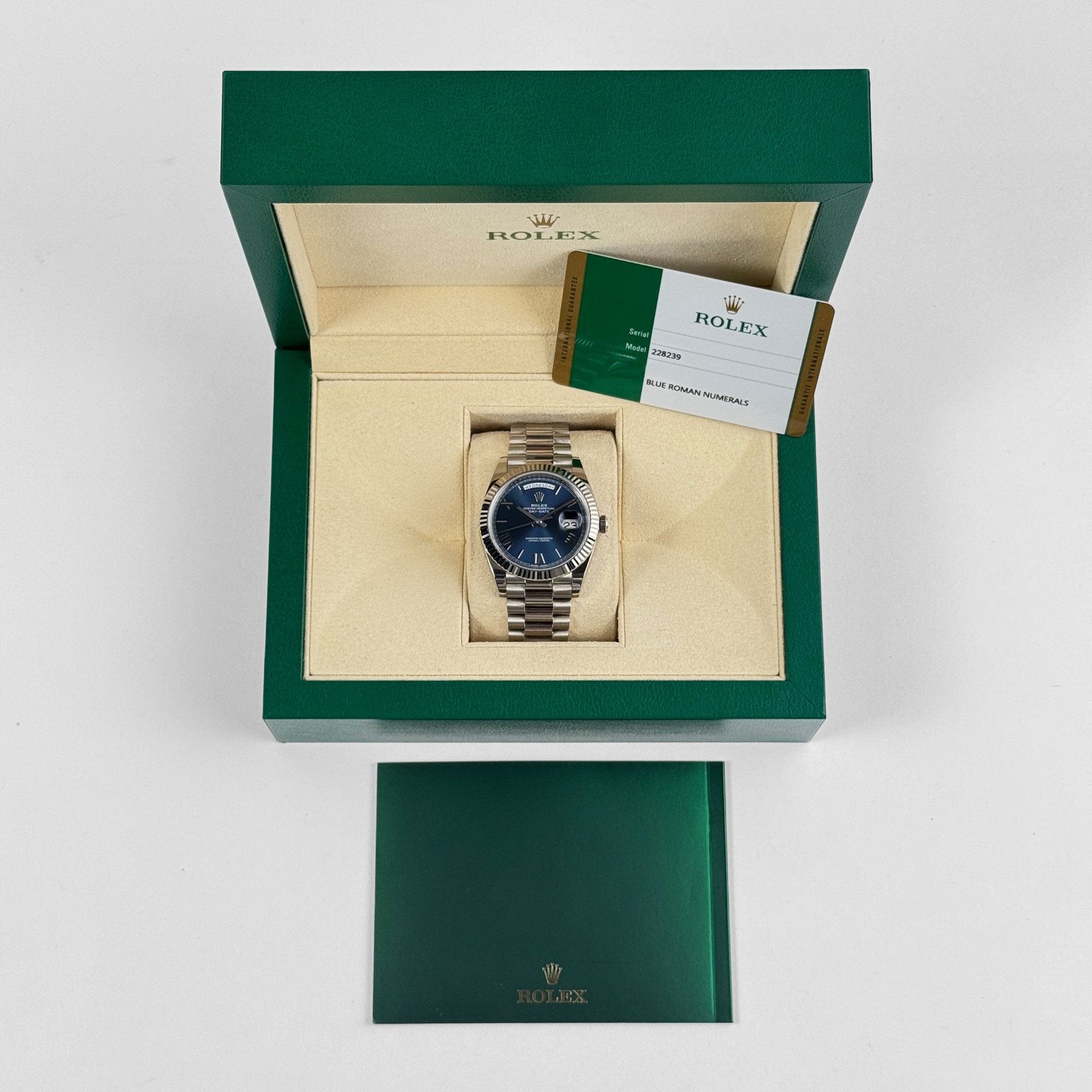Rolex Day-Date 40 228239 White Gold Blue Dial (2018) - Image 12