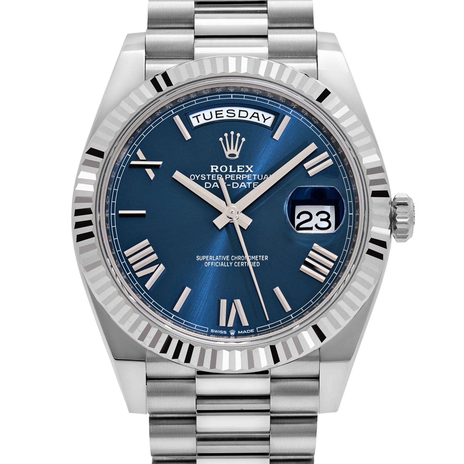 Rolex Day-Date 40 228239 White Gold Blue Roman Numeral Dial (2025) - Image 4
