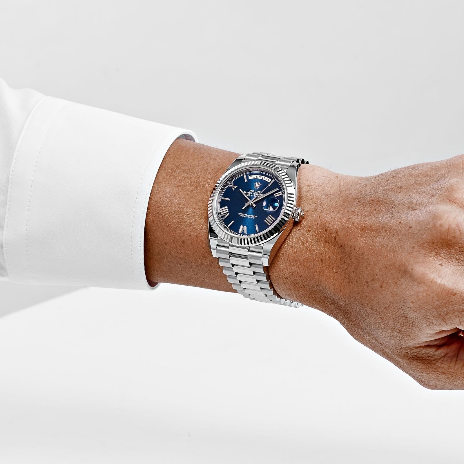 Rolex Day-Date 40 228239 White Gold Blue Roman Numeral Dial (2025) - Image 2