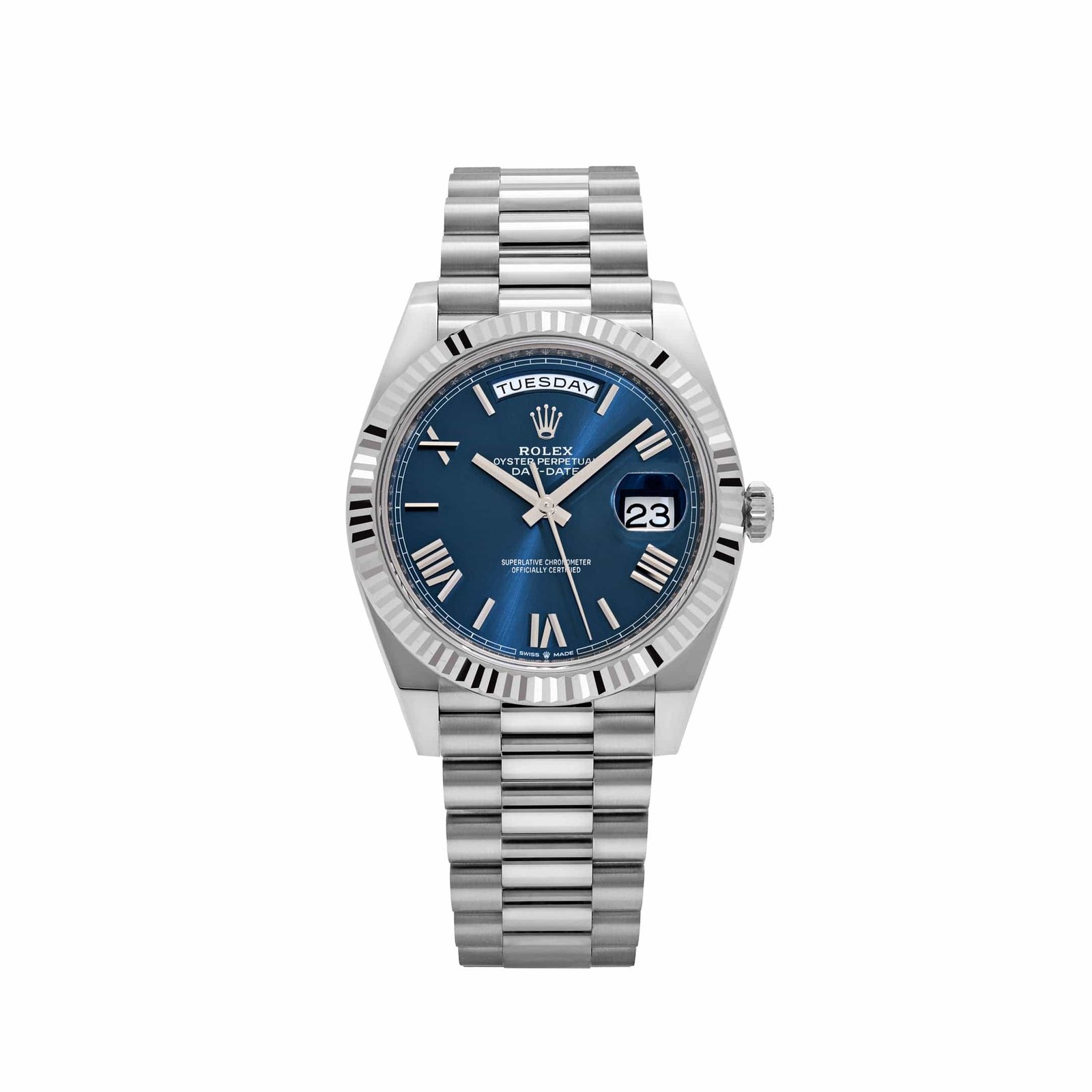 Rolex Day-Date 40 228239 White Gold Blue Roman Numeral Dial (2025)
