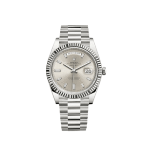 Rolex Day-Date 40 228239 White Gold Silver Diamond Baguette Dial (2024)