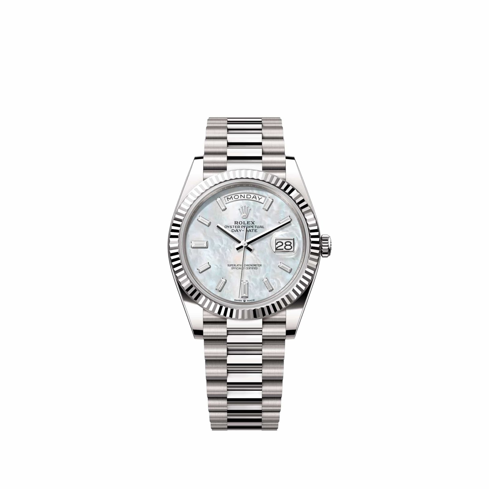 Rolex Day-Date 40 228239 White Gold White Mother of Pearl Diamond Dial President (2026)