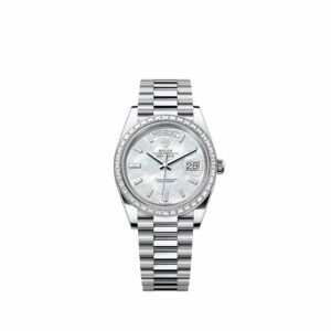 Rolex Day-Date 40 228396TBR Platinum White Mother of Pearl Diamond Dial President Diamond Bezel (2026)
