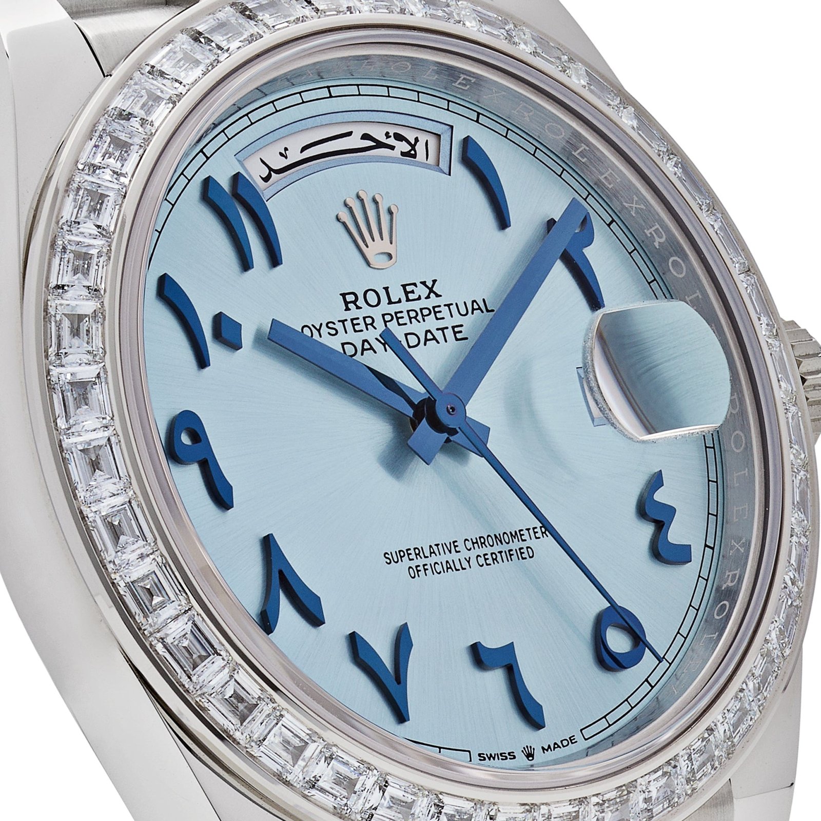 Rolex Day-Date 40 228396TBR Platinum Ice Blue Arabic Dial Diamond Bezel (2017) - Image 5