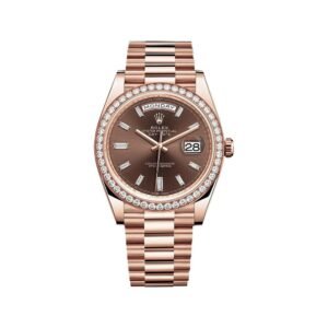 Rolex Day-Date 40 228345RBR Rose Gold Chocolate Diamond Baguette Dial Diamond Bezel (2026)